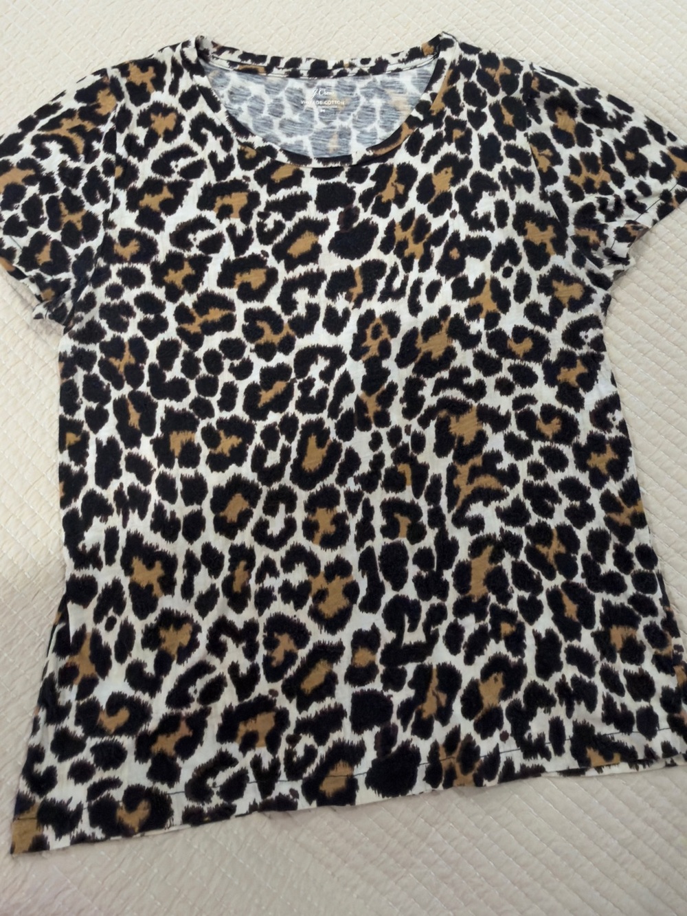 J.Crew Vintage Cotton Leopard Print T-Shirt – Size Medium